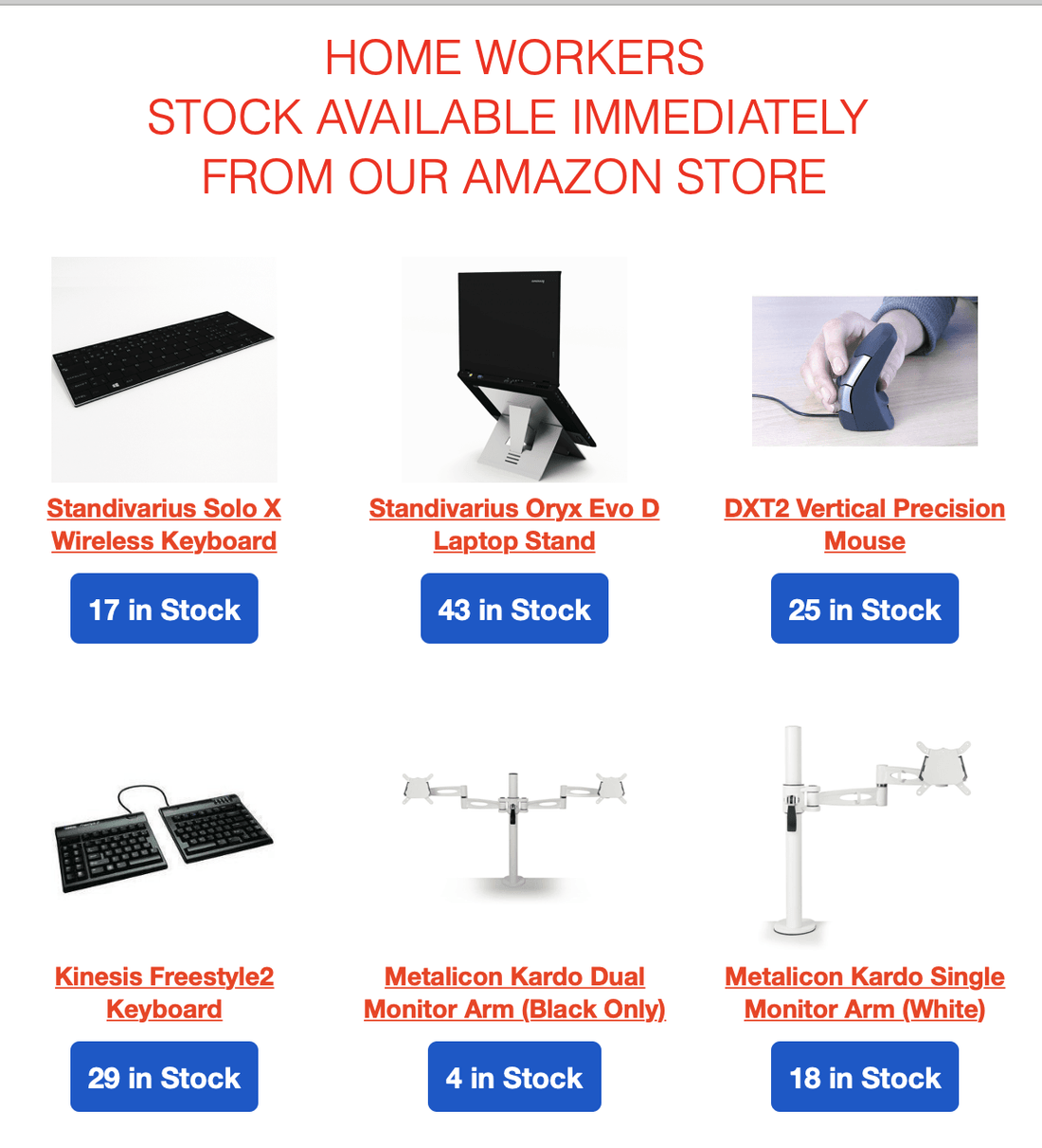 HOME WORKERS STOCK AVAILABLE IMMEDIATELY FROM OUR AMAZON STORE
