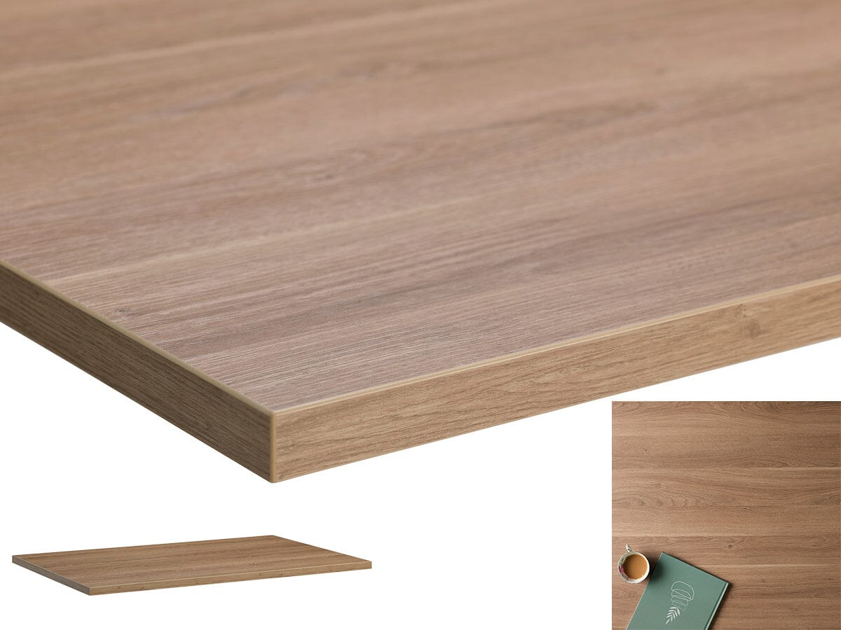 Lavoro Desk Tops - 700mm Square and Circular Desktops - 25mm Thick Accessories Lavoro Brown Oak 700x700