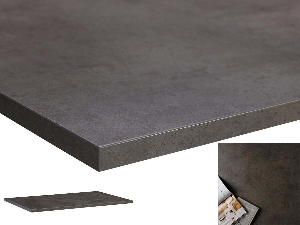 Lavoro Desk Tops - 700mm Square and Circular Desktops - 25mm Thick Accessories Lavoro Dark Concrete 700x700