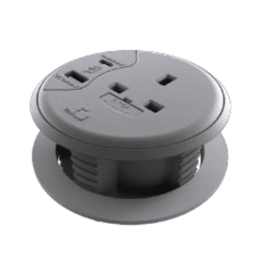 Porthole 65 In-Desk Power Modules Accessories CMD Grey 3.15A
