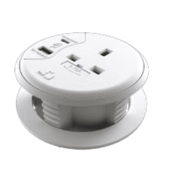 Porthole 65 In-Desk Power Modules Accessories CMD White 3.15A
