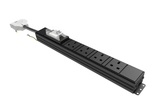 Conti Under-Desk 4 Power Module with 16A 30mA RCBO Accessories CMD Standard Earth