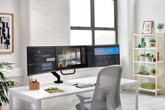 Colebrook Bosson Saunders Flo X Triple Monitor Arm Accessories Colebrook Bosson Saunders Black