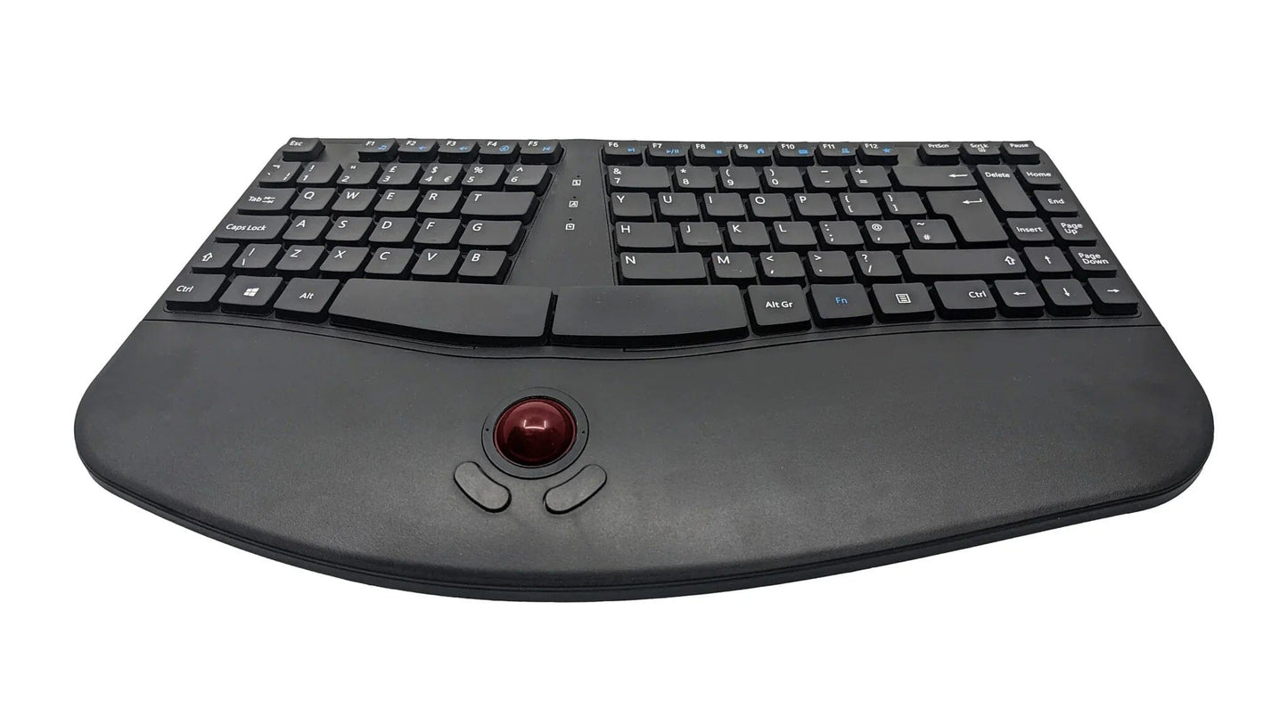 Accuratus Contour - USB Sculptured Ergonomic Split Key Multimedia Keyboard with Reverse Tilt & Trackball Accessories Accuratus