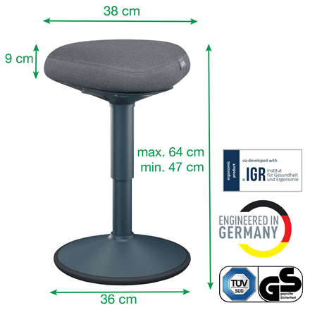 Leitz Ergo Active Sitting Stool with Comfort Seat Accessories Acco UK Ltd