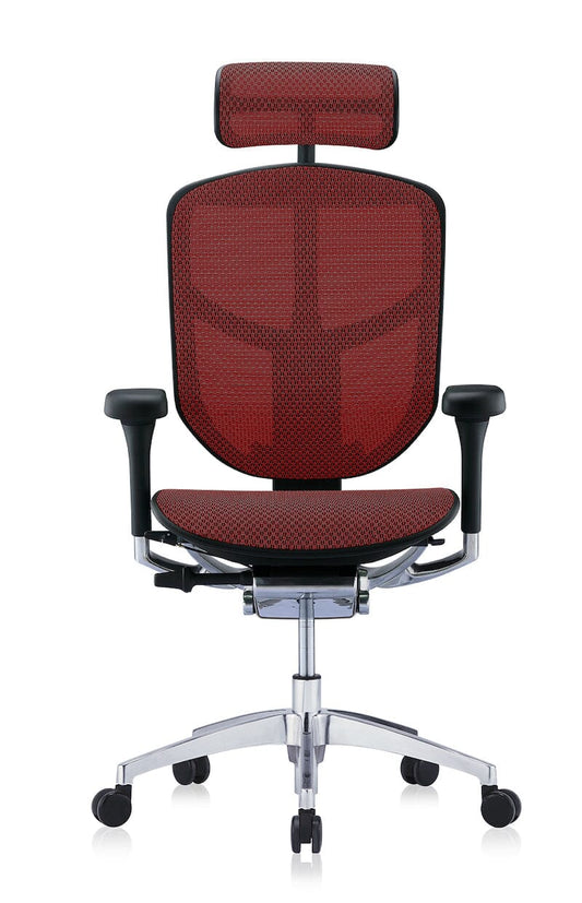 Enjoy Elite High Back Task Armchair with Headrest Accessories ComfortUK Red