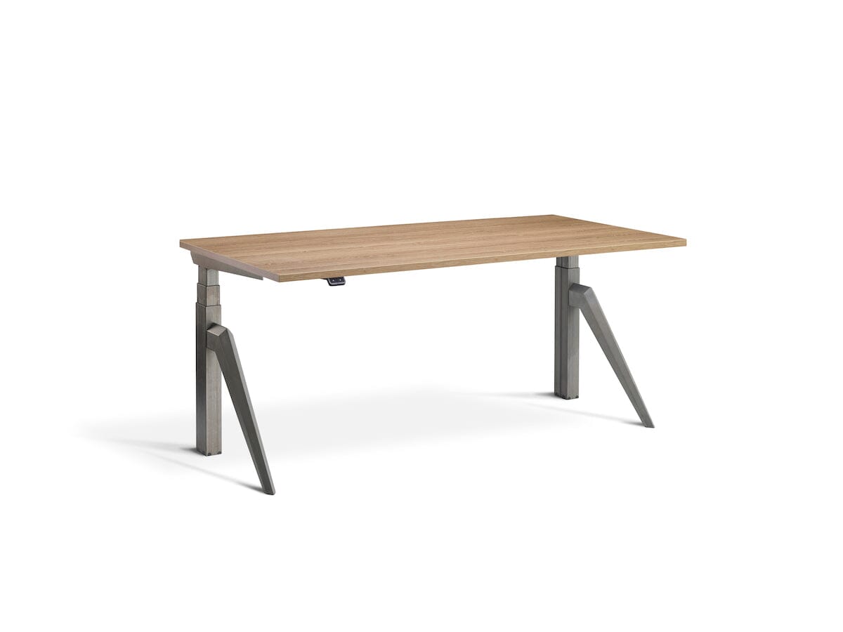 Lavoro Five Dual Motor Sit-Stand Desk - 700mm Deep Desktops - Raw Steel Frame Accessories Lavoro Brown Oak 1200x700 Five