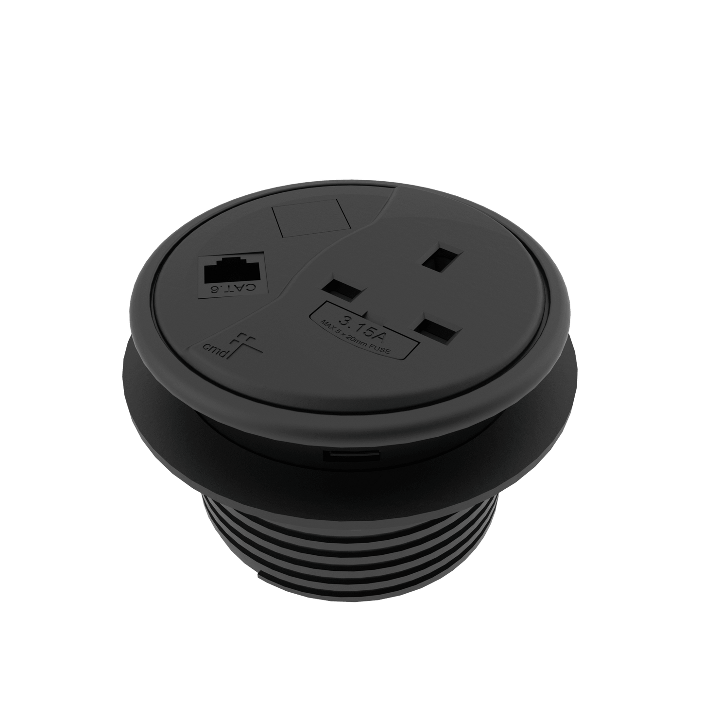 Porthole In-Desk Power & Data Modules Accessories CMD Black No Data