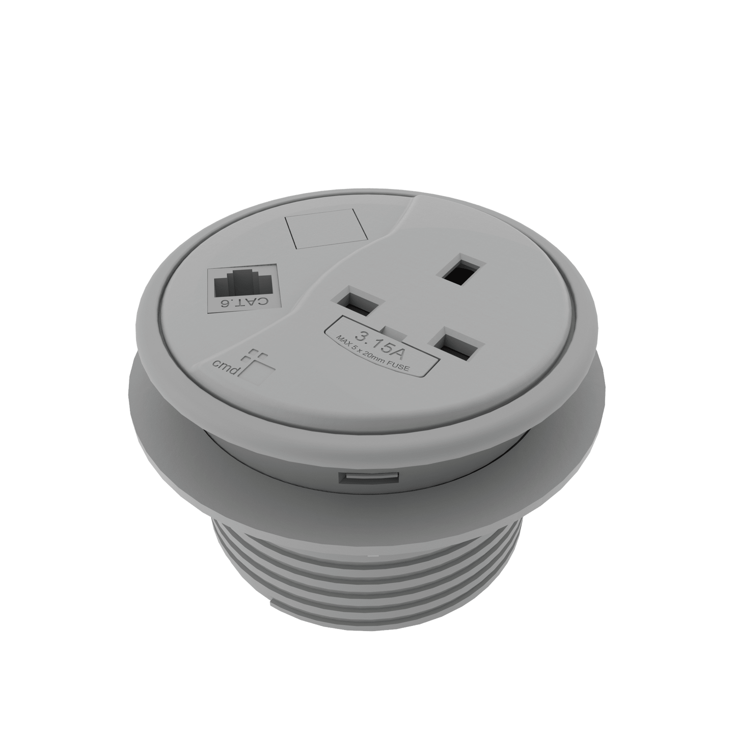 Porthole In-Desk Power & Data Modules Accessories CMD Grey No Data