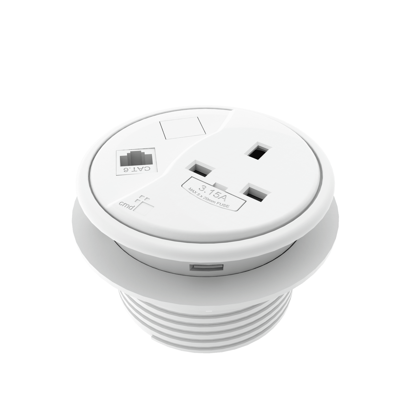 Porthole In-Desk Power & Data Modules Accessories CMD White No Data