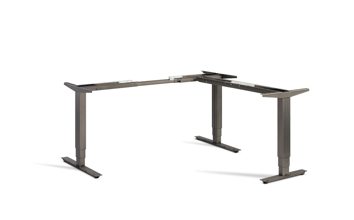 Lavoro Advance Corner Triple Motor Sit-Stand Desk Frame Accessories Lavoro Raw Steel