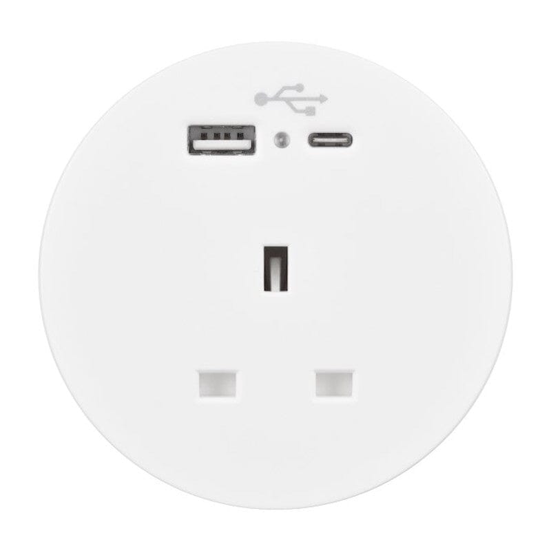 Sourcetec Ion with 1 Power and Dual Fast Charge USB A+C. Accessories Sourcetec White
