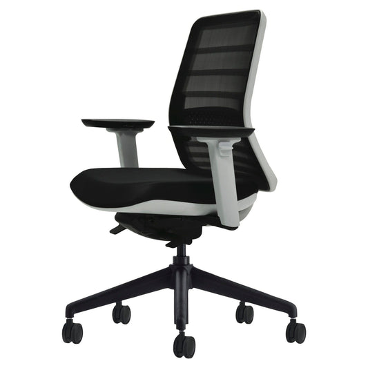 Koplus Tonique Mesh Back Task Armchair Accessories Koplus Black Base and White Frame