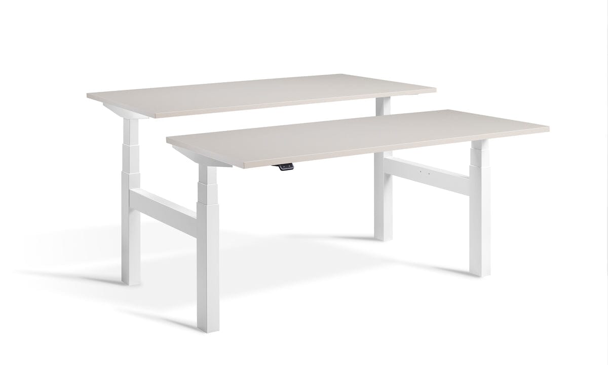 Lavoro Duo - Four Motor Back to Back Sit-Stand Desk - 800 Deep - White Frame Accessories Lavoro Cashmere 1200x800 White