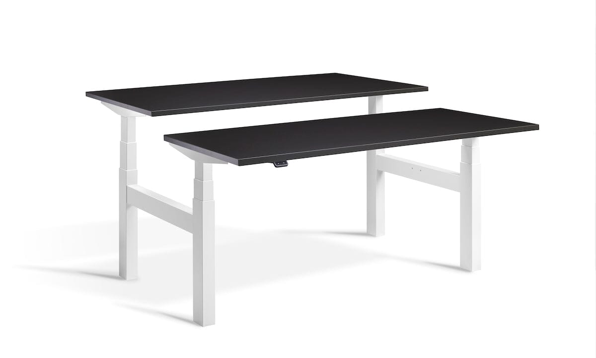 Lavoro Duo - Four Motor Back to Back Sit-Stand Desk - 800 Deep - White Frame Accessories Lavoro Soft Black 1200x800 White