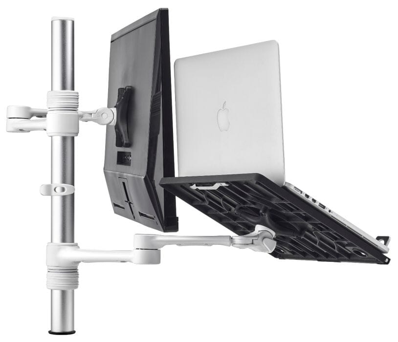 Atdec Dual Notebook/Monitor Arm Combo Desk Mount Accessories Atdec White