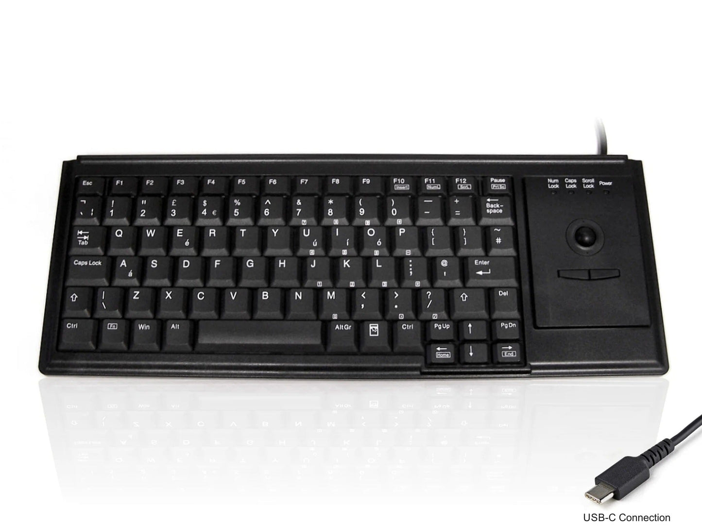 Accuratus K82D USB-C - USB Type C Premium Mini Scissor Key Keyboard with Trackball Accessories Accuratus