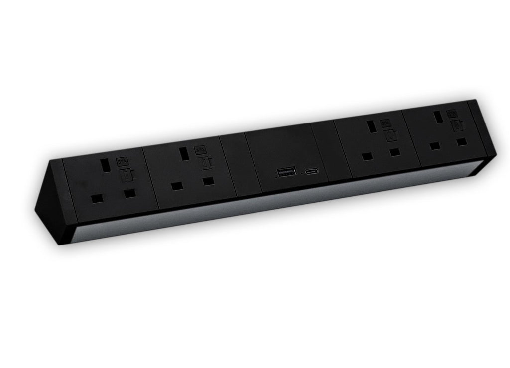 Athena2 Power Rail with 4 Power - 3.15A. Dual USB charger 30W - A+C. - e-furniture