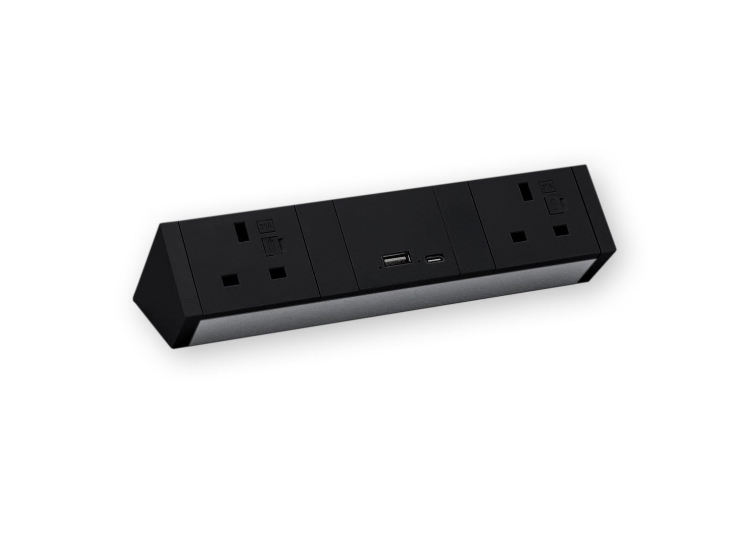 Athena2 Power Rail with 2 Power - 3.15A. Dual USB charger 30W - A+C. Accessories CMS Electracom Black