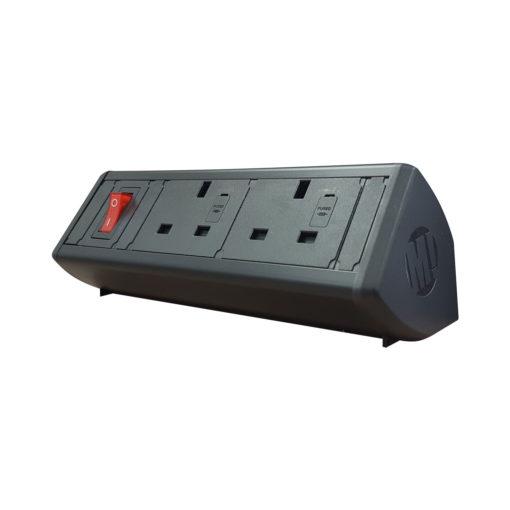 Boost Desktop Power Module with 2 UK Power Sockets Accessories Metalicon Black