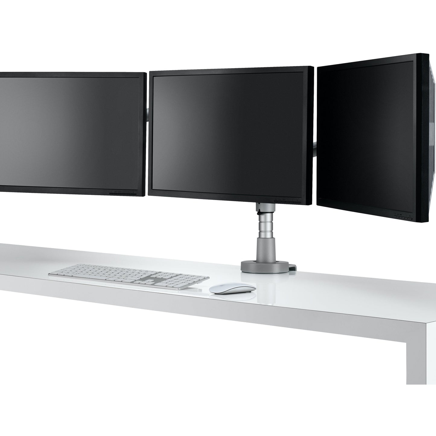 Colebrook Bosson Saunders Flo Triple Monitor Arm with Wishbone Post and Desk Clamp Accessories Colebrook Bosson Saunders White