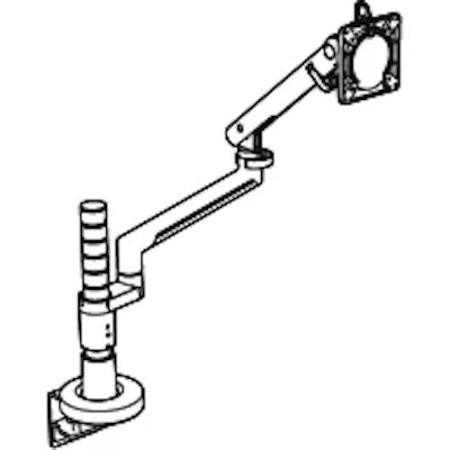 Colebrook Bosson Saunders Flo Single Monitor Arm with Wishbone Post and Desk Clamp Accessories Colebrook Bosson Saunders