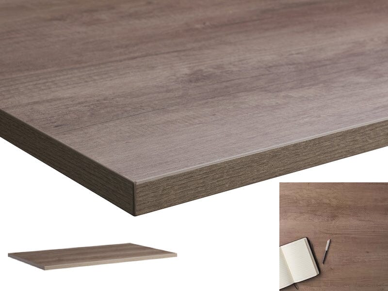 Lavoro Rectangular Desk Tops - 800mm Deep Desktops - 25mm Thick Accessories Lavoro Grey Nebraska Oak 1200x800