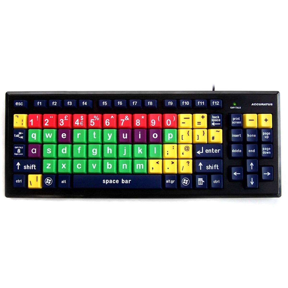 Accuratus MultiColoured Educational Key Monster Keyboard Lower Case