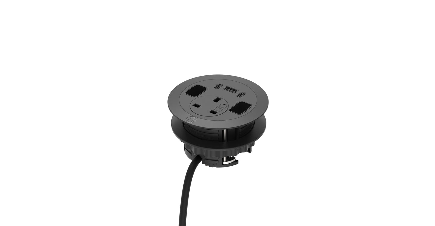 Solo Plus Power Module with Triple USB and 2 Empty Models Accessories Metalicon Black