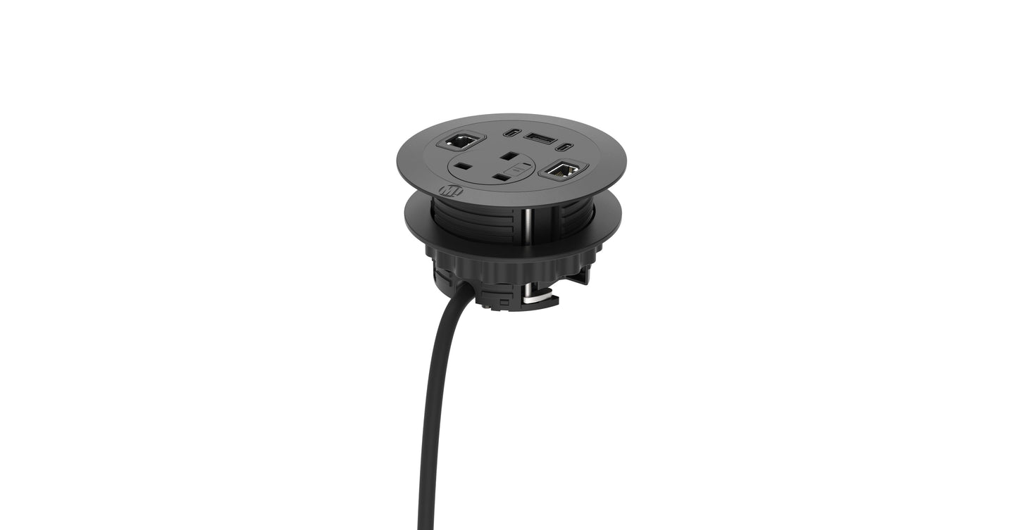 Solo Plus Power Module with Triple USB and 2 Cat6 RJ45 Data Models Accessories Metalicon