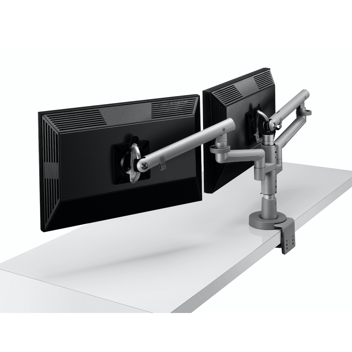 Colebrook Bosson Saunders Flo Dual Monitor Arm with Wishbone Post and Desk Clamp Accessories Colebrook Bosson Saunders
