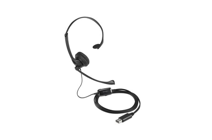 KENSINGTON Classic USB-A Mono Headset with Mic and Volume Control - e-furniture