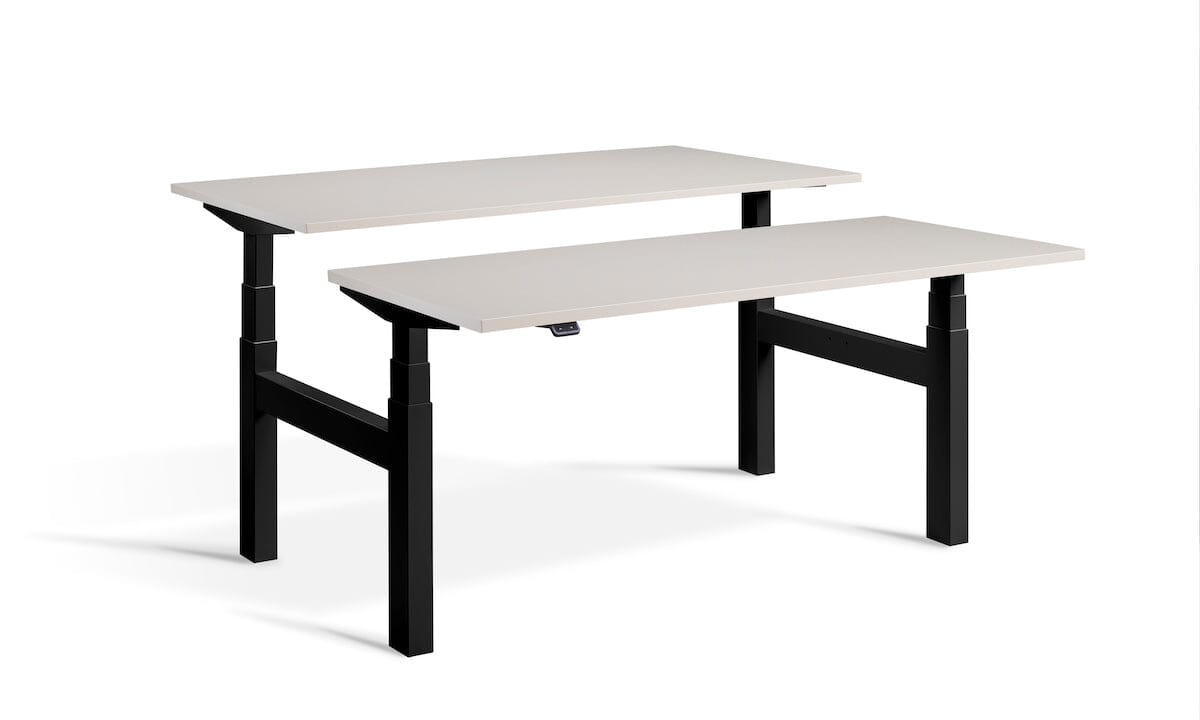 Lavoro Duo - Four Motor Back to Back Sit-Stand Desk - 700 Deep - Black Frame Accessories Lavoro Cashmere 1200x700 Black