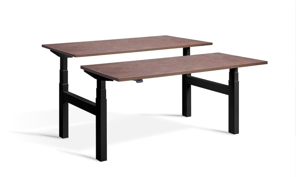 Lavoro Duo - Four Motor Back to Back Sit-Stand Desk - 700 Deep - Black Frame Accessories Lavoro Ferro Bronze 1200x700 Black