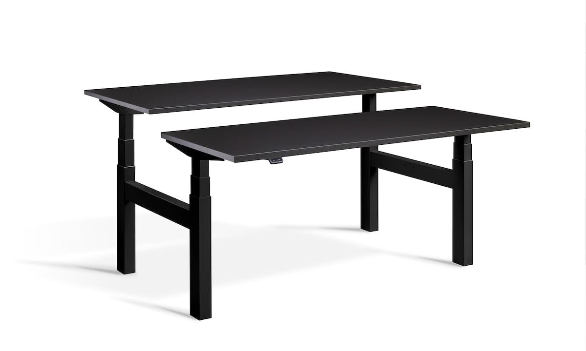 Lavoro Duo - Four Motor Back to Back Sit-Stand Desk - 800 Deep - Black Frame Accessories Lavoro Soft Black 1200x800 Black
