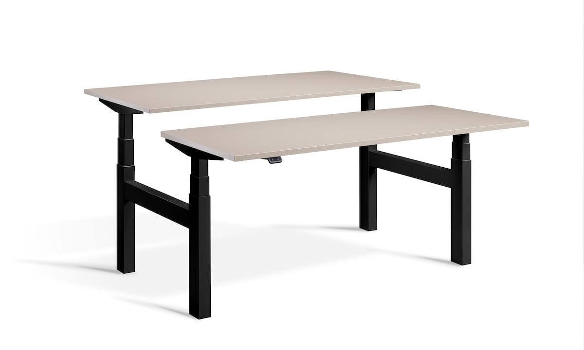 Lavoro Duo - Four Motor Back to Back Sit-Stand Desk - 800 Deep - Black Frame Accessories Lavoro Stone 1200x800 Black