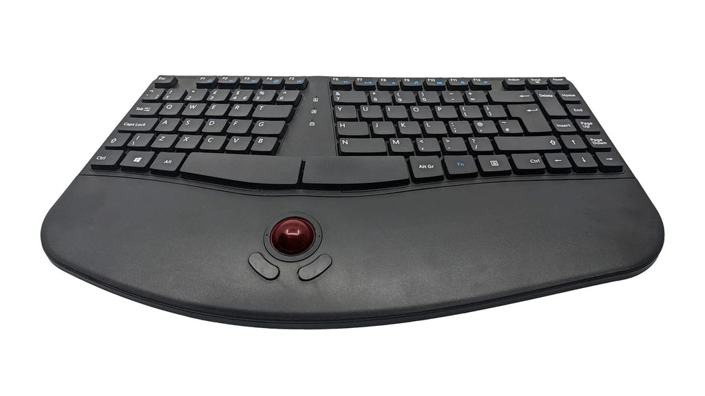 Accuratus Contour - USB Sculptured Ergonomic Split Key Multimedia Keyboard with Reverse Tilt & Trackball - e-furniture