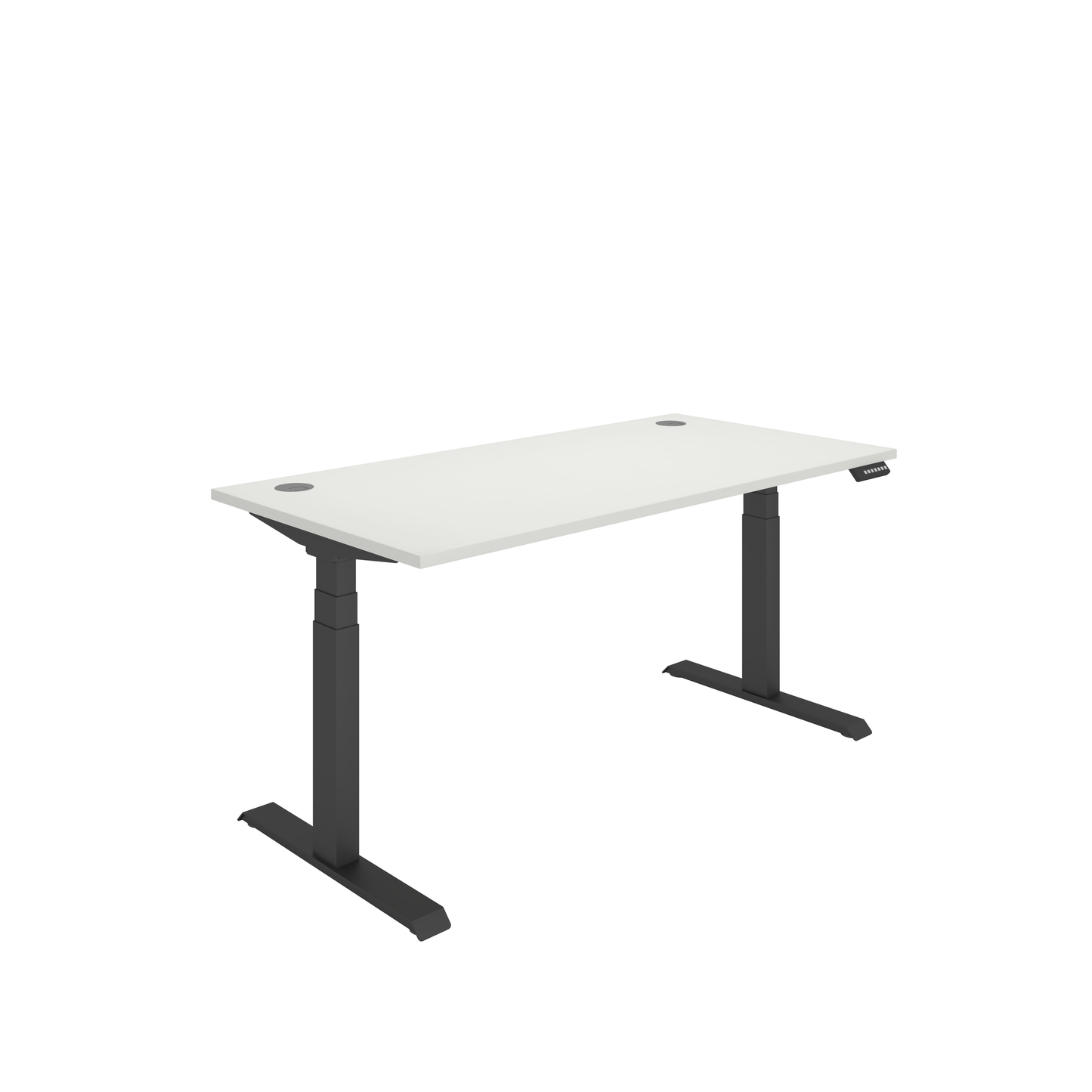 Office Rectangular Dual Motor Sit Stand Desk (FSC) | 1600X800 | White/Black