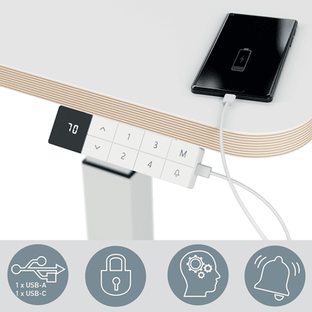 Leitz Ergo Small Electric Sit Standing Desk with Stand-Up Reminder Accessories Acco UK Ltd   