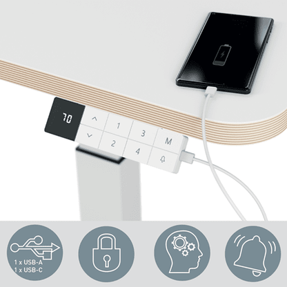 Leitz Ergo Small Electric Sit Standing Desk with Stand-Up Reminder Accessories Acco UK Ltd   