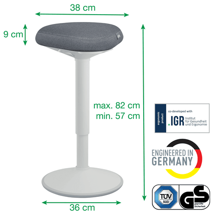 Leitz Ergo Active Standing Stool with Comfort Seat Accessories Acco UK Ltd   