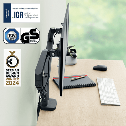 Leitz Ergo Space Saving Dual Monitor Arm Accessories Acco UK Ltd   