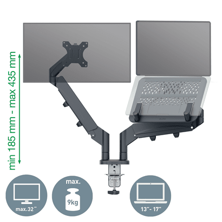 Leitz Ergo Space Saving Dual Monitor & Laptop Arm Accessories Acco UK Ltd   
