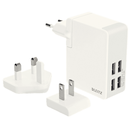 Leitz Complete Traveller USB Wall Charger with 4 USB ports - e-furniture