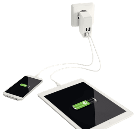 Leitz Complete Traveller USB Wall Charger with 4 USB ports - e-furniture