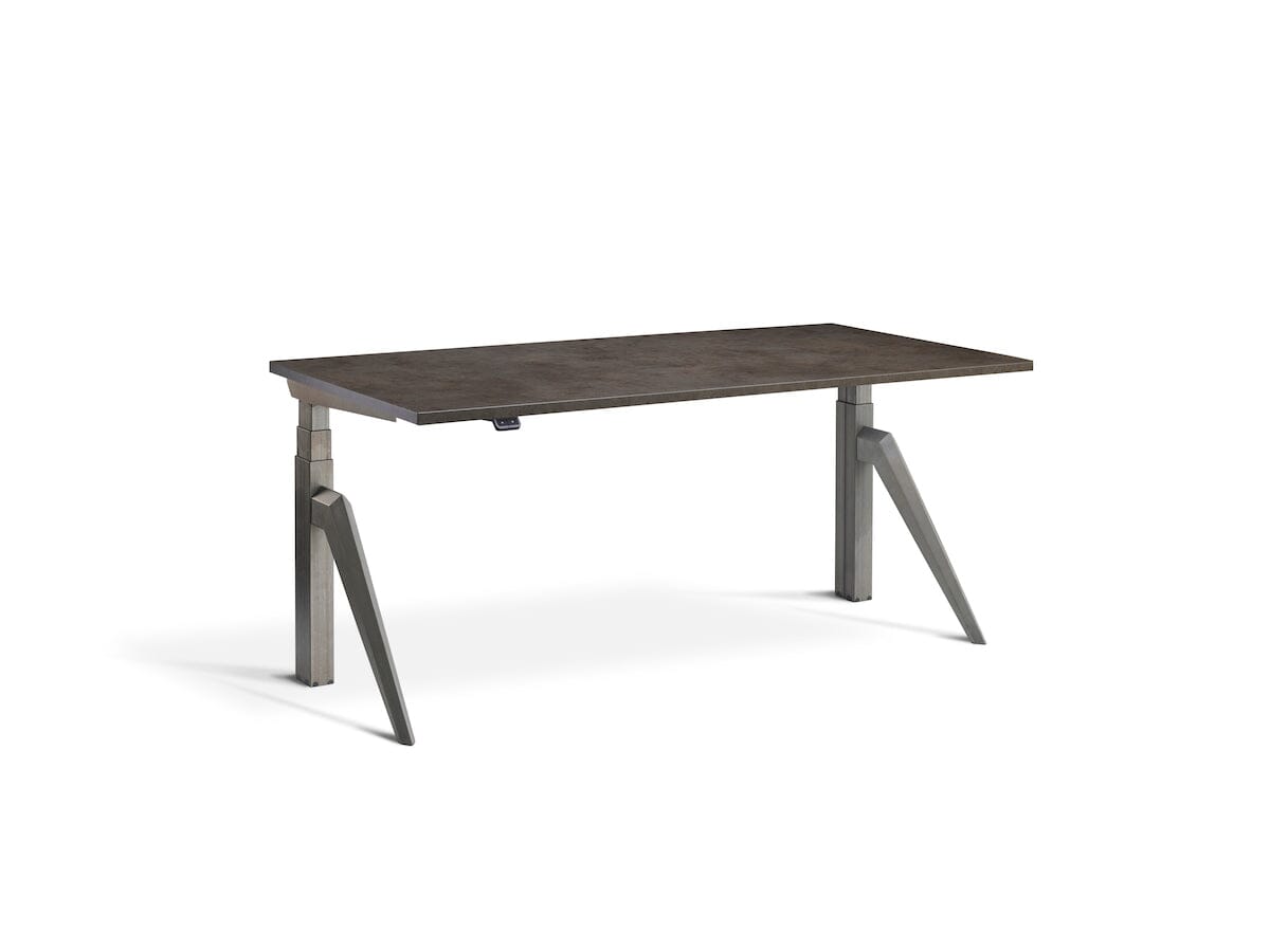 Lavoro Five Dual Motor Sit-Stand Desk - 700mm Deep Desktops - Raw Steel Frame Accessories Lavoro Dark Concrete 1200x700 Five