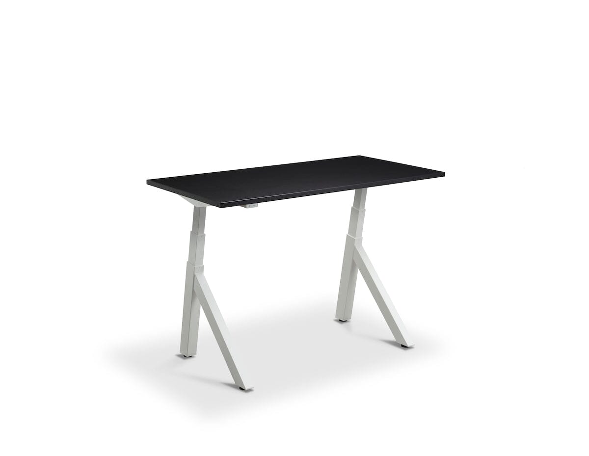 Lavoro Forma Dual Motor Sit-Stand Desk - 700mm Deep Desktops - White Frame Accessories Lavoro Black 1200x700 White