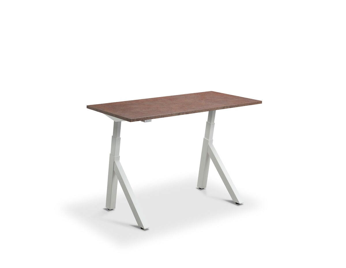 Lavoro Forma Dual Motor Sit-Stand Desk - 700mm Deep Desktops - White Frame Accessories Lavoro Ferro Bronze 1200x700 White