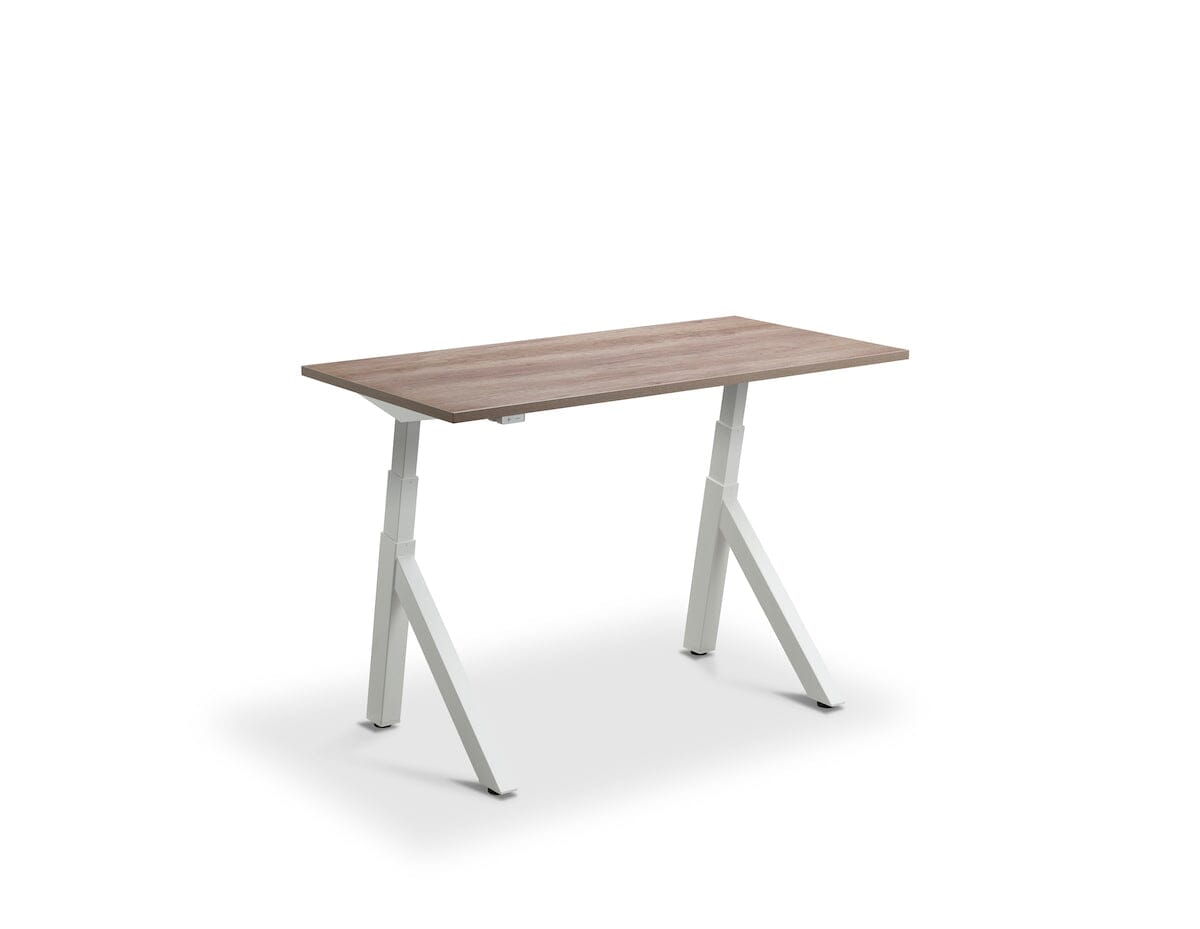 Lavoro Forma Dual Motor Sit-Stand Desk - 700mm Deep Desktops - White Frame Accessories Lavoro Grey Nebraska Oak 1200x700 White