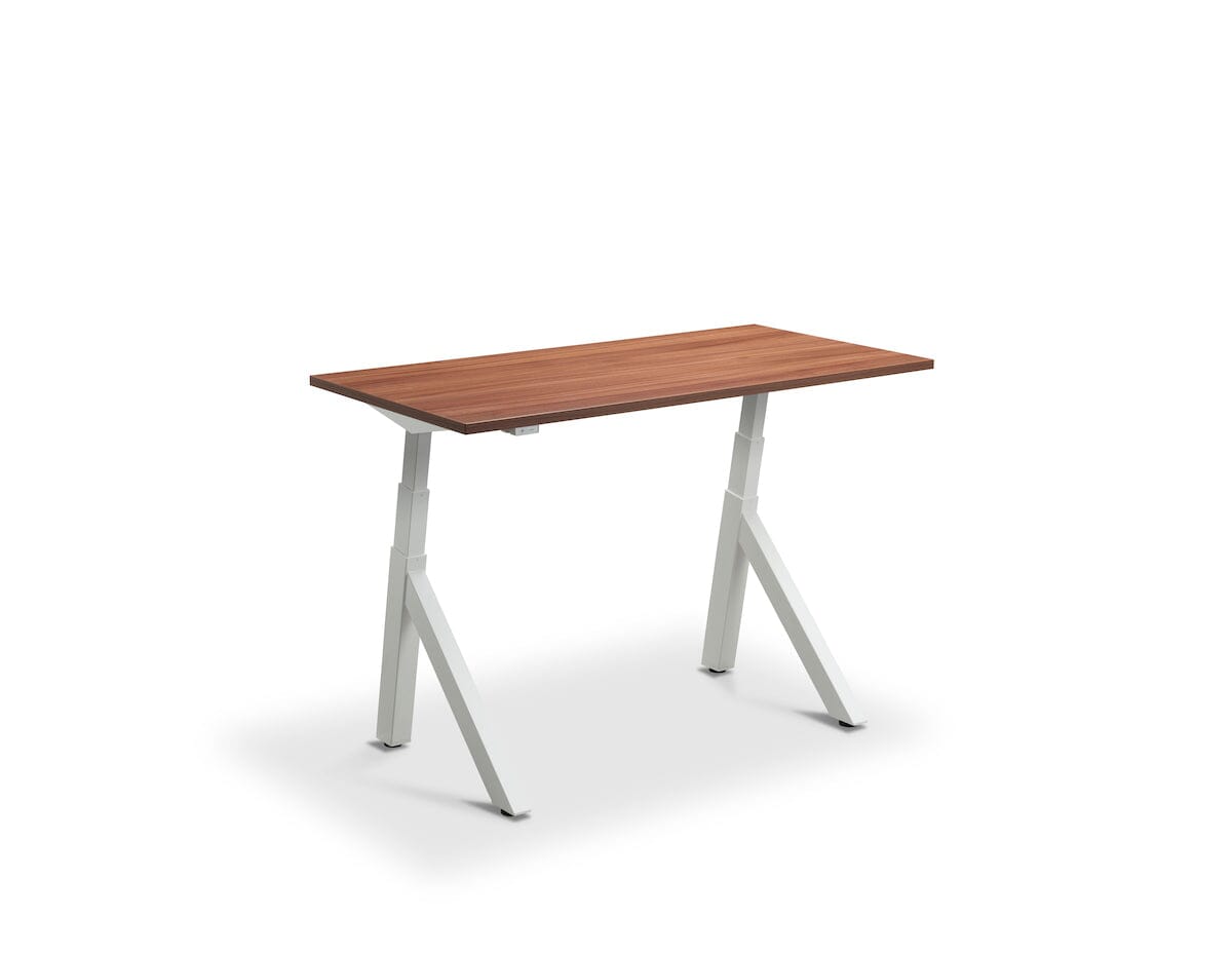 Lavoro Forma Dual Motor Sit-Stand Desk - 700mm Deep Desktops - White Frame Accessories Lavoro Natural Dijon Walnut 1200x700 White